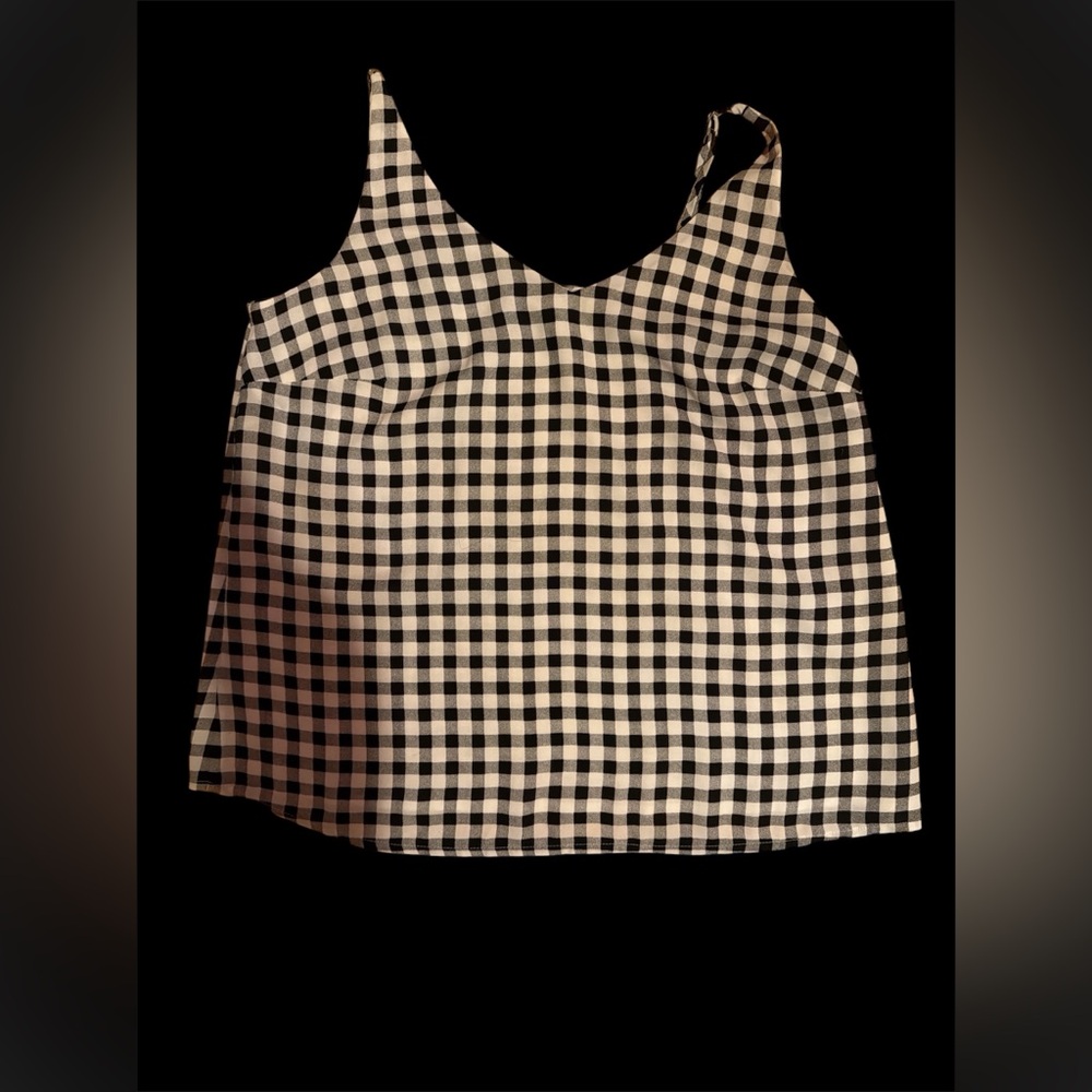 Black and White Gingham Camisole Top